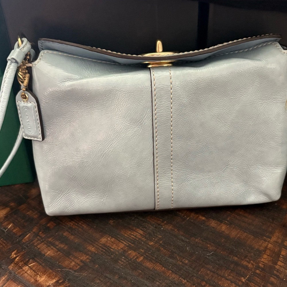 Coach Blue Leather Wristlet - Picture 2 of 15